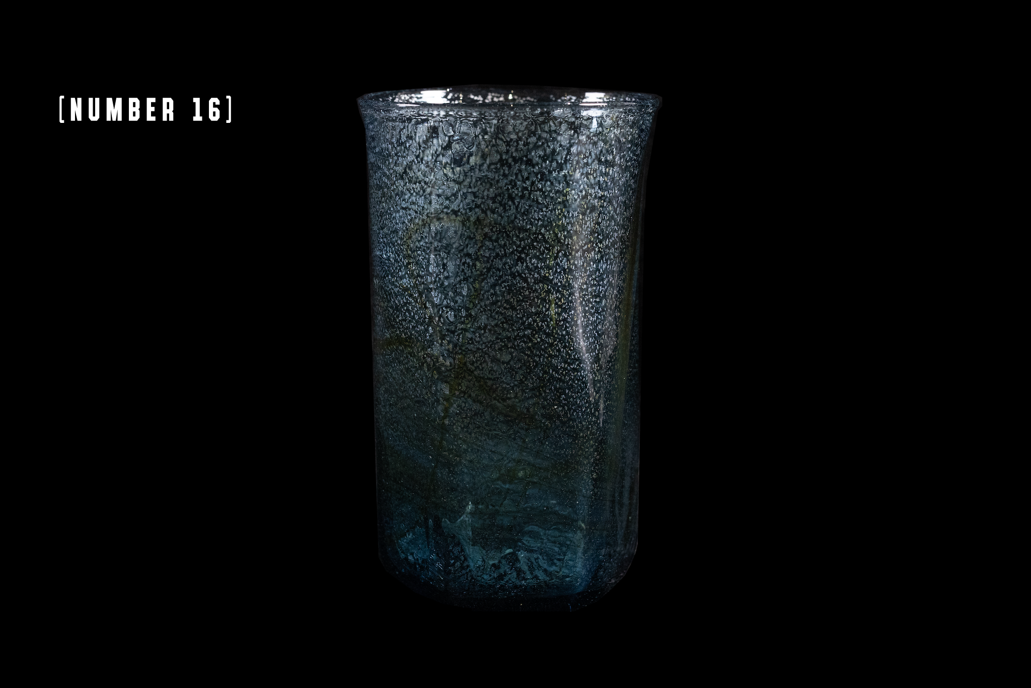 Silver Flake Octagonal Glass (Michinoku Blue Color)