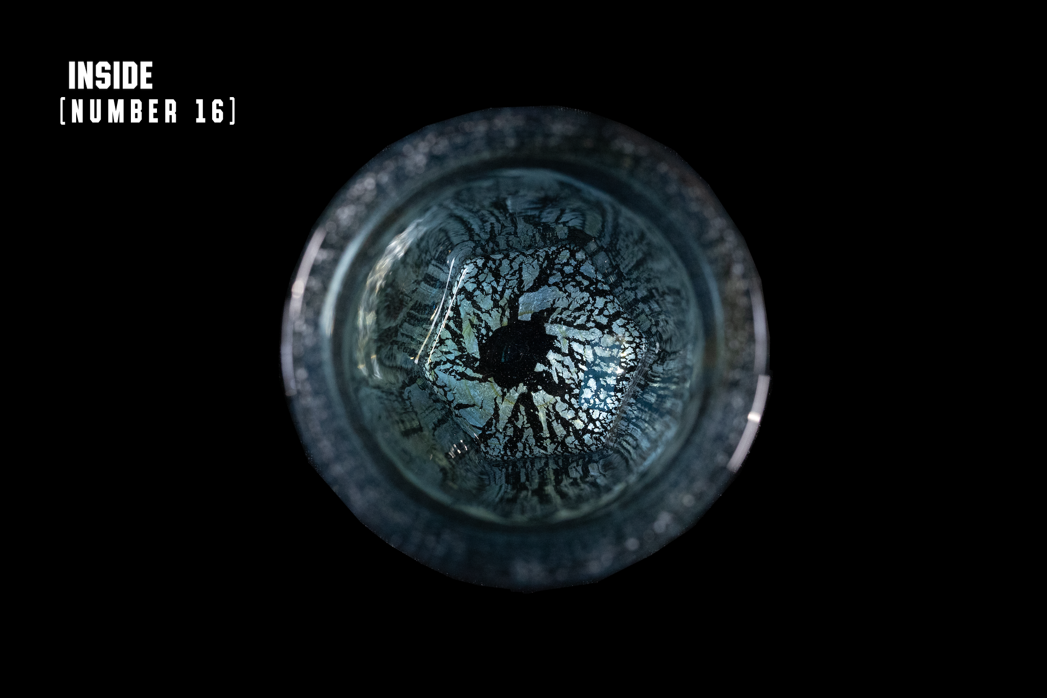 Silver Flake Octagonal Glass (Michinoku Blue Color)