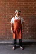 White Bark Workwear Full Cross-Back Apron - Terra Cotta