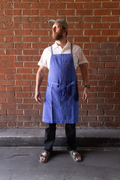 White Bark Workwear Full Cross-Back Apron - French Indigo