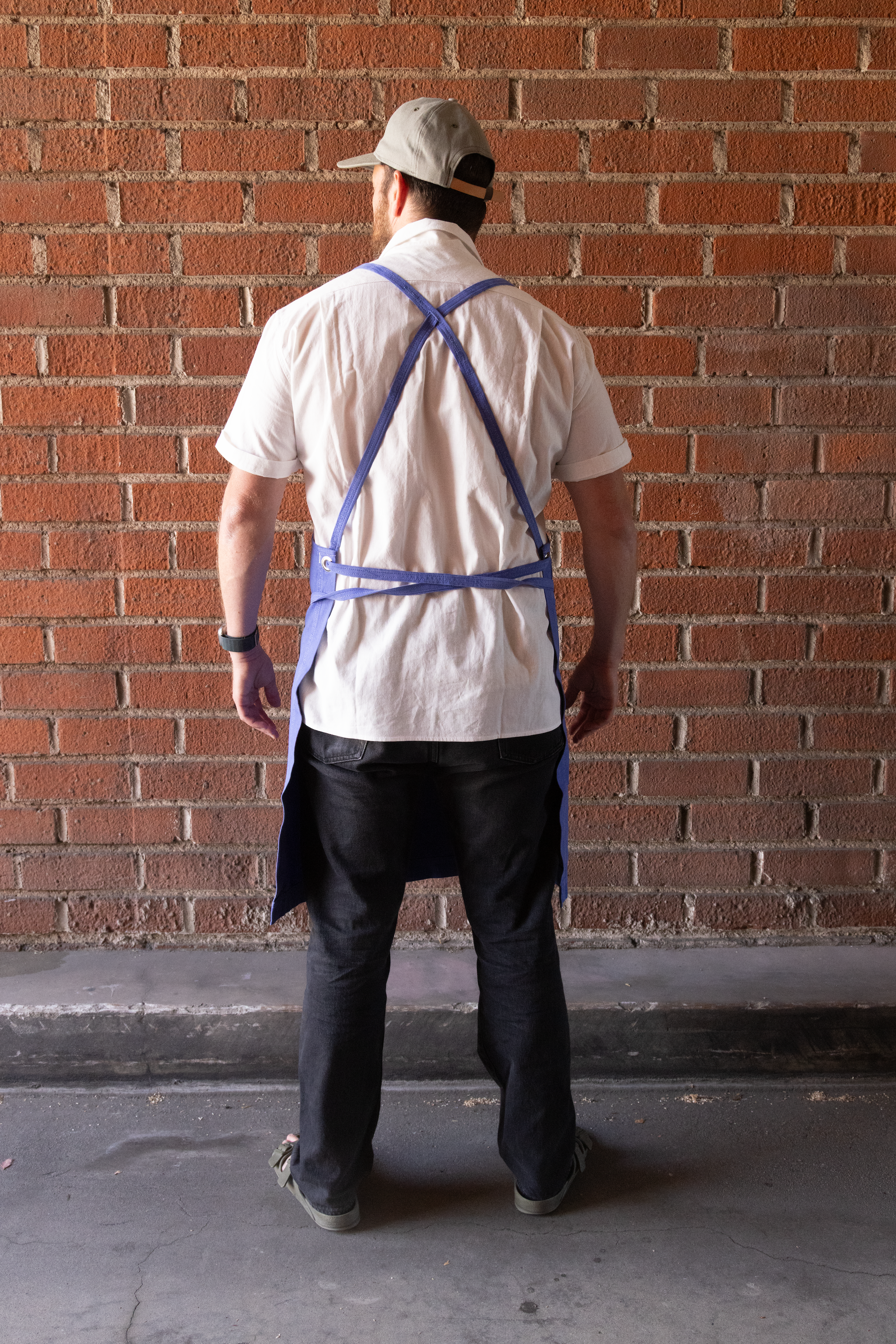 White Bark Workwear Full Cross-Back Apron - French Indigo